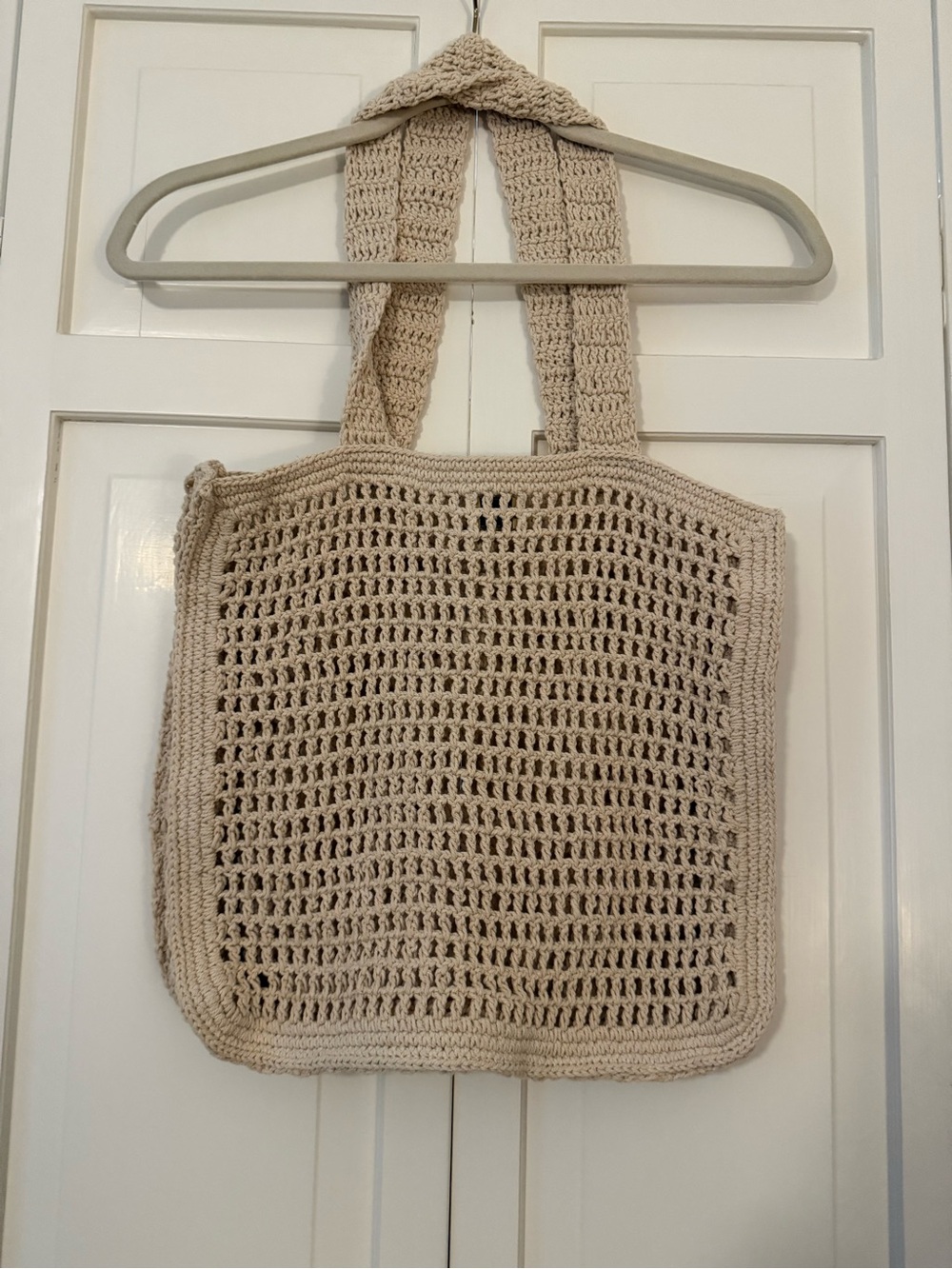 Abercrombie & Fitch Beige Crocheted Tote